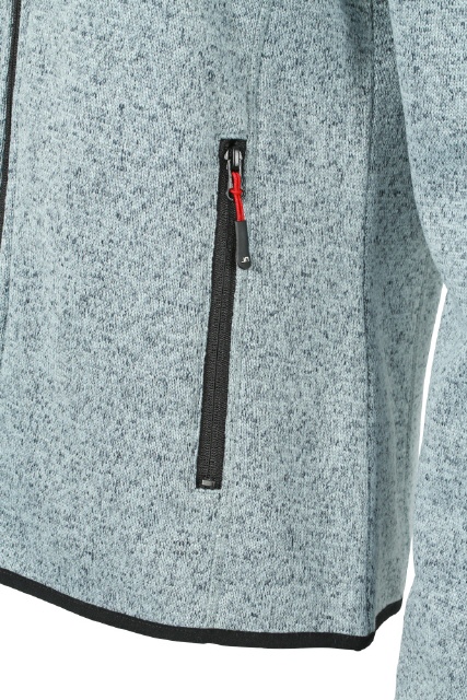 Light Grey Meliert / Red / Seitentasche mit RV / Fotos: JAMES & NICHOLSON®